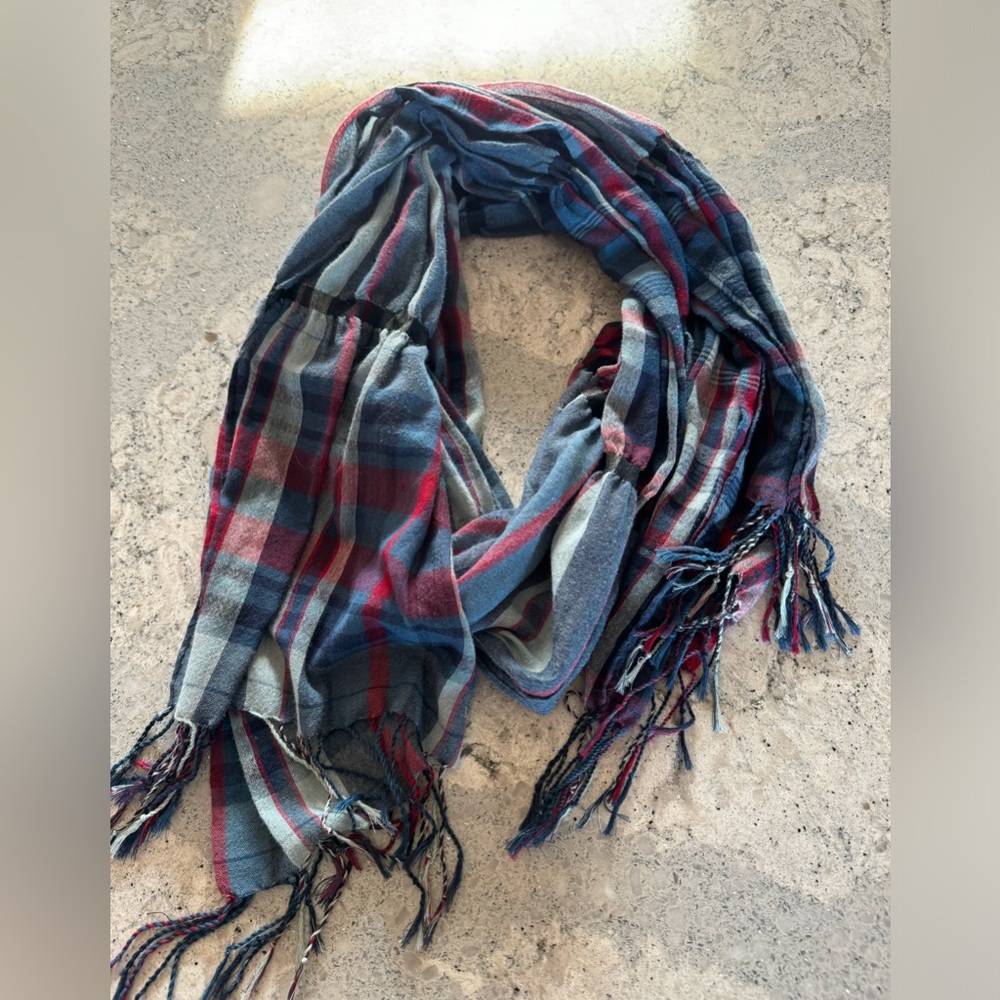 Red and Blue Plaid Scarf